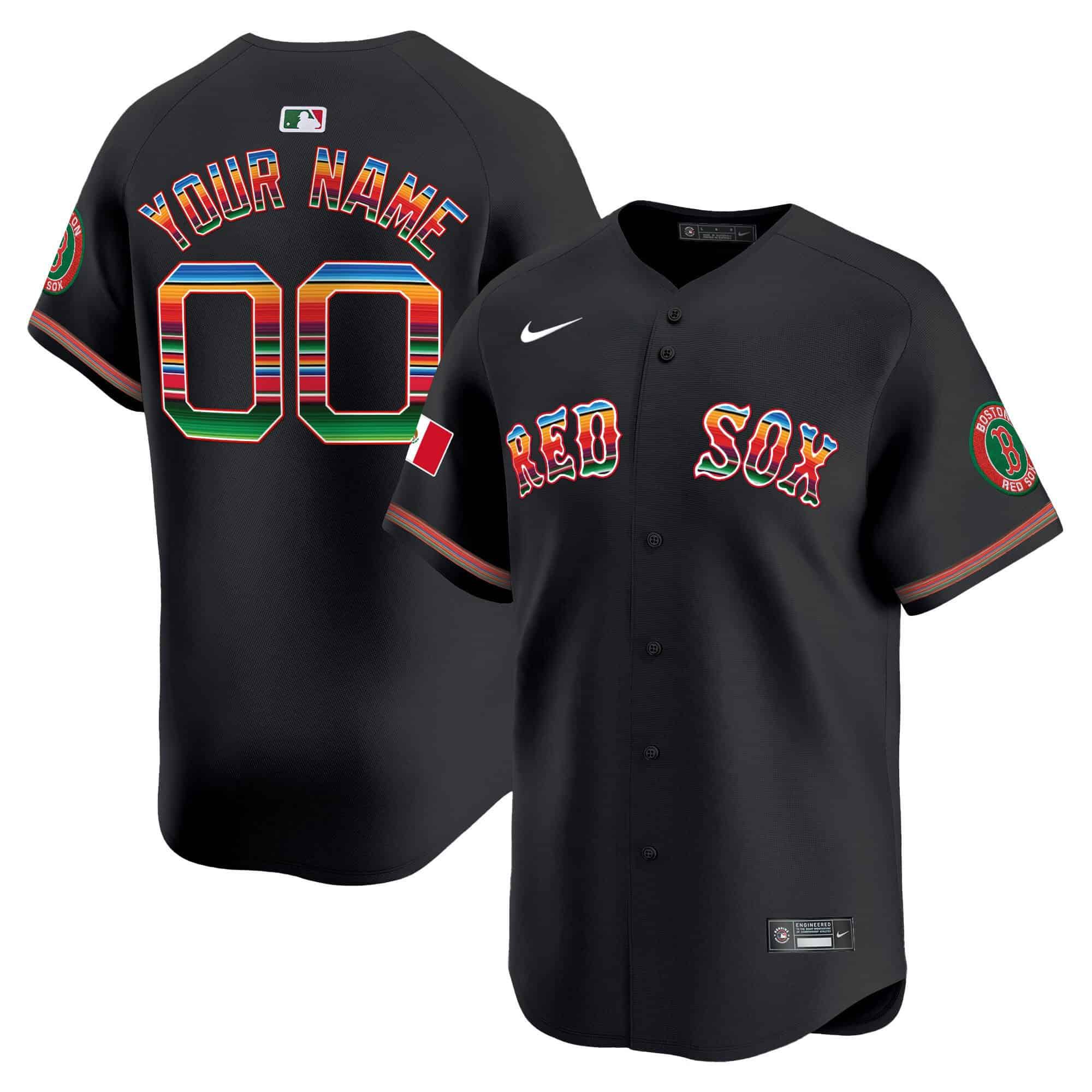 Men Boston Red Sox Black 2024 Nike Mexico Vapor Premier Limited Custom MLB Jersey->customized mlb jersey->Custom Jersey